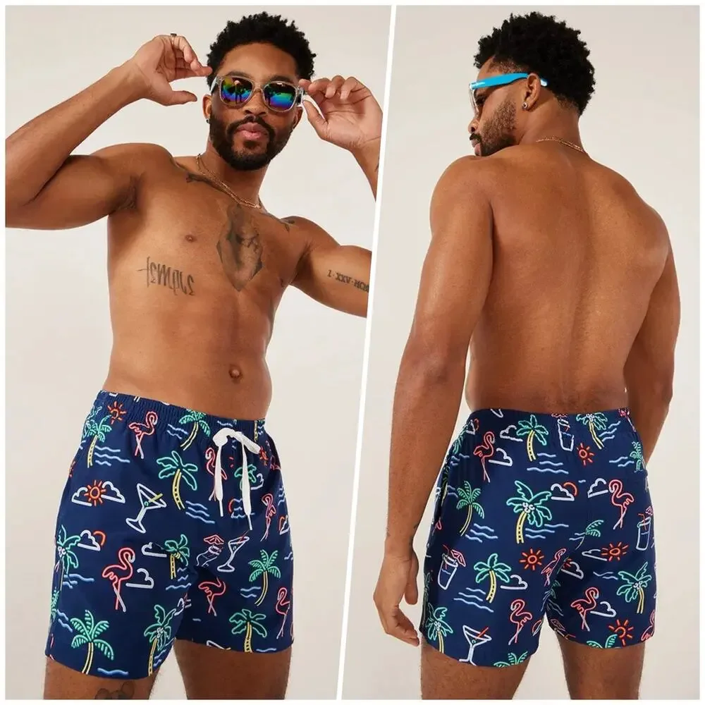 Chubbies | Men | The Neon Lights Beach Pool Party Lined Swim Trunks | Large